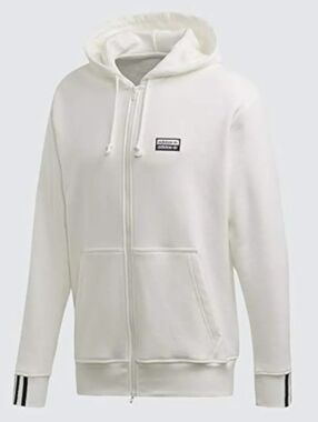 Adidas RYV Full-Zip Mens Hoodie with Patch Logo